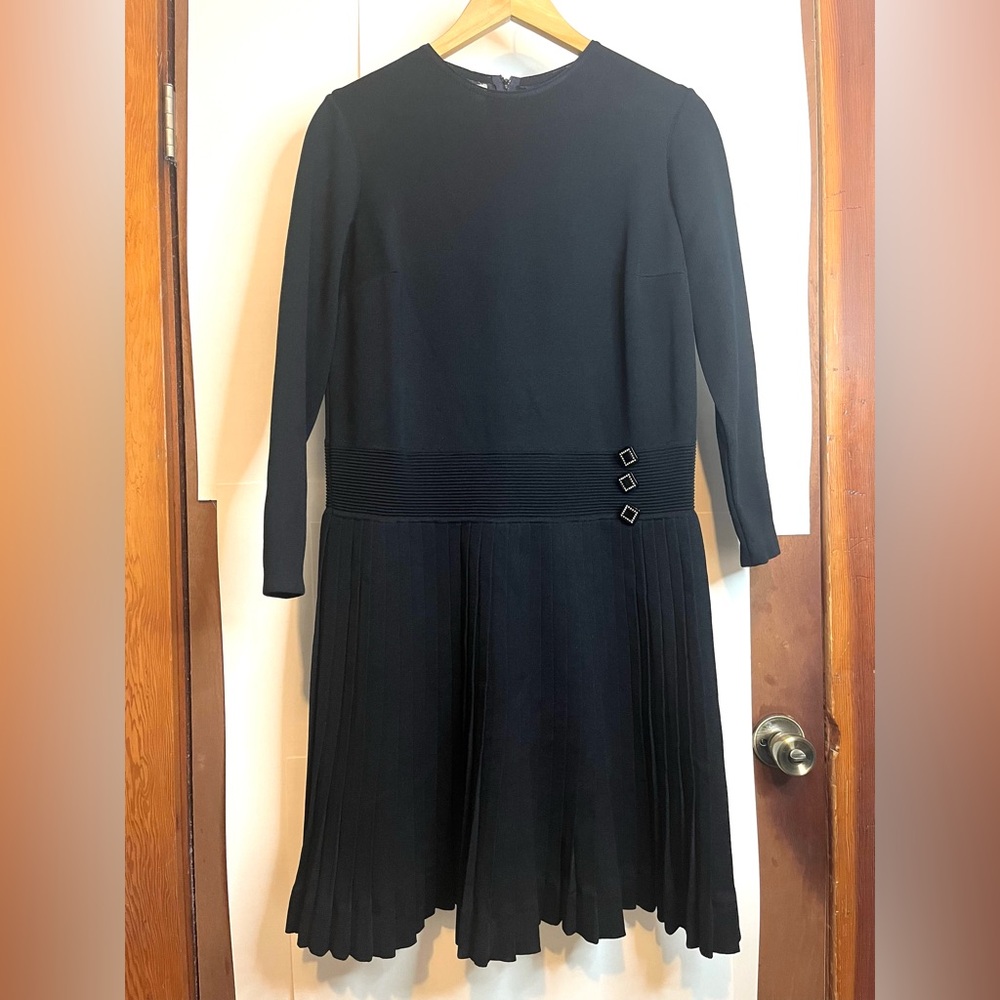 Saul Villa Galerie (VTG 18/Fits S to M) Black Italian Jersey Knit Shift Dress